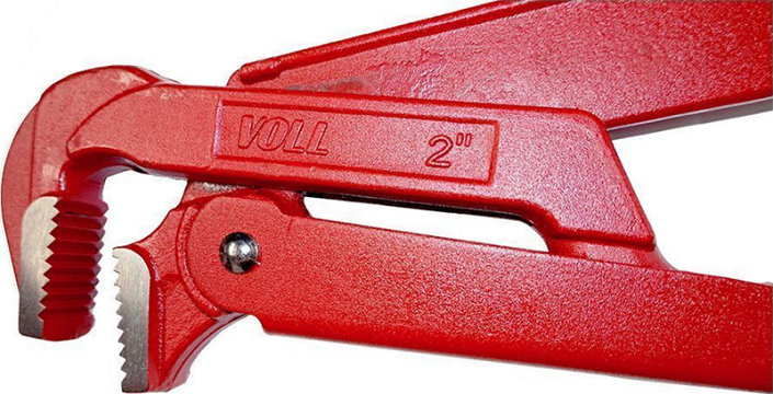 Ключ газовый Voll L 90°-2" Ключ газовый Voll L 90°-2"