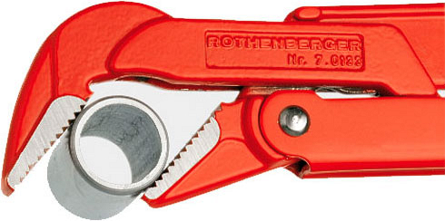 Применение газового ключа губки 45° Rothenberger 45°-1 1/2"