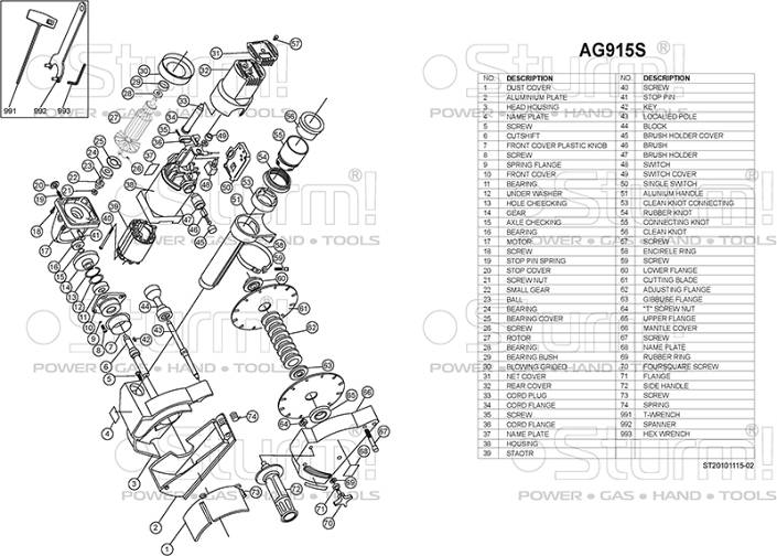 Схема штробореза (бороздодела) Sturm AG915S
